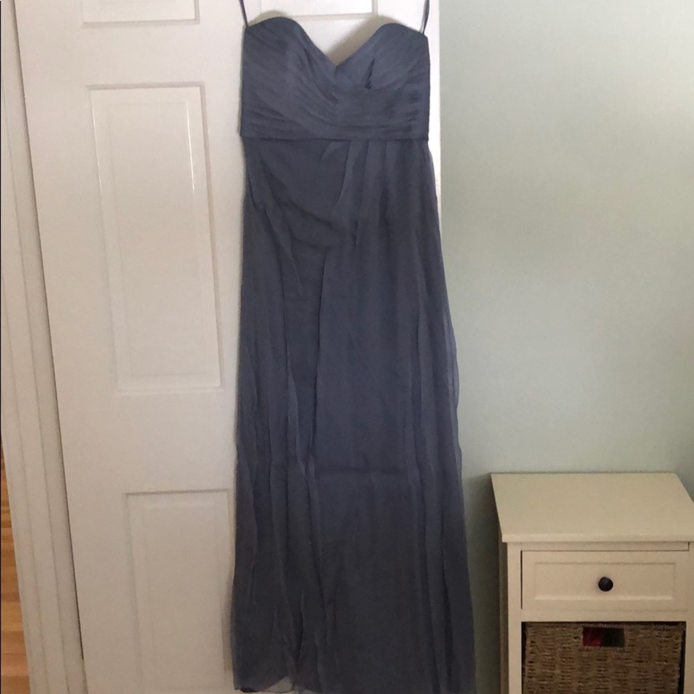 Amsale Long steel blue dress